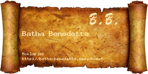 Batha Benedetta névjegykártya